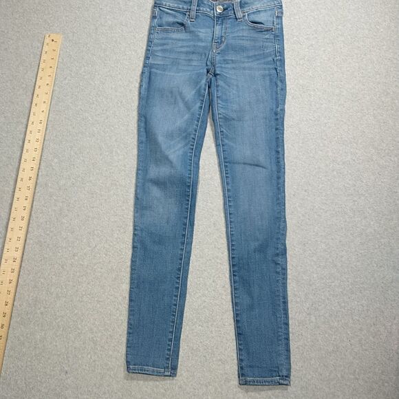 American Eagle Hi-Rise Jean Jegging Womens Size 0 Medium Wash Next Level Stretch - Picture 1 of 9